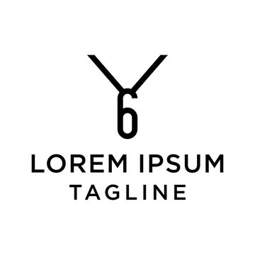 initial letter logo 6Y, Y6 logo template