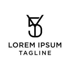 initial letter logo 5Y, Y5 logo template