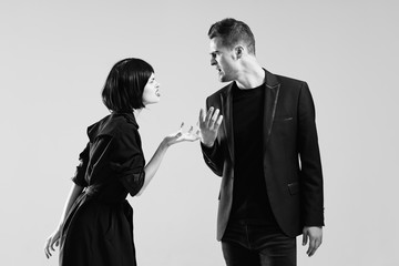 man and woman talking on the phone