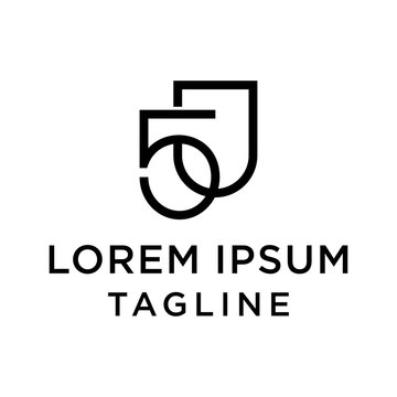 initial letter logo 5J, J5 logo template 