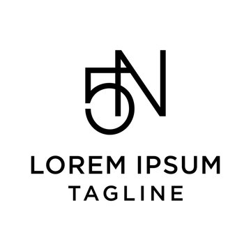 initial letter logo 5N, N5 logo template 