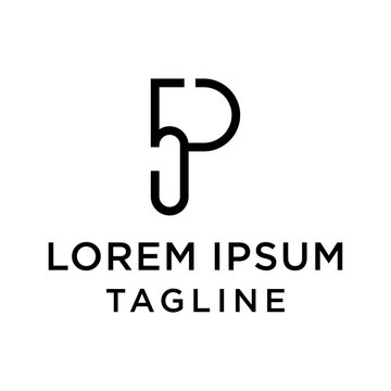 initial letter logo 5P, P5 logo template 