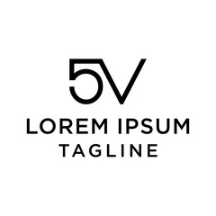 initial letter logo 5V, V5 logo template 