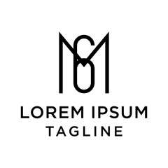  initial letter logo 6M, M6 logo template