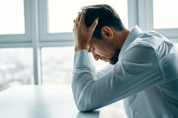 young man with headache