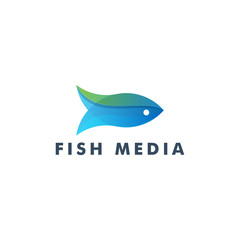 Fish logo design, animal icon vector logotype