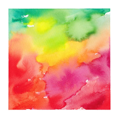 Red orange yellow green magenta hand-painted abstract watercolor background