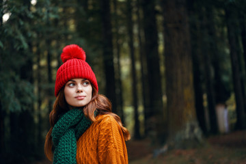 portrait of young woman in winter park