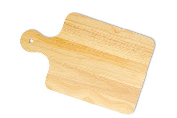 Wooden chopping block on the white background isolated with clipping path