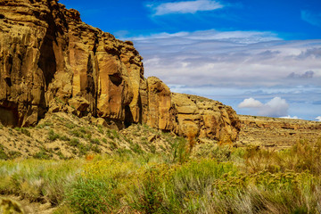 Chaco Canyon cliff walls