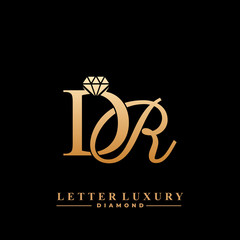 Initial Letter Luxury DR with diamond. Diamond Icon in Flat Style Logo.