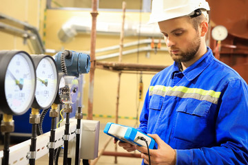 Maintenance engineer  controls a work  technological process and tests a work  gauge pressure....