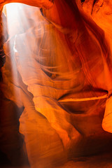 Sunbeam and shelf in Antelope Canyon