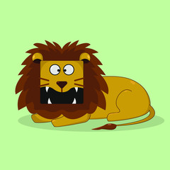 Illustrator Shocked Cute Lion Emoticon Square Face
