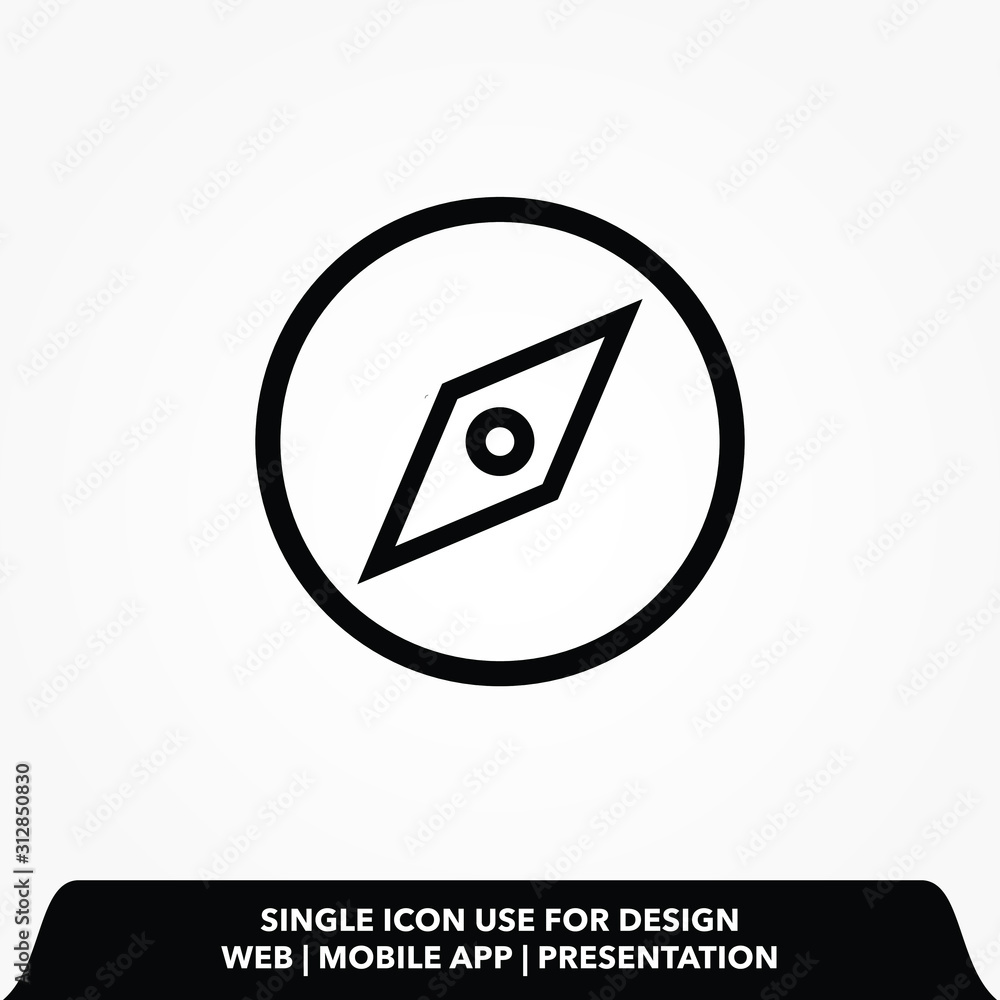 Poster navigation line icon badge vector
