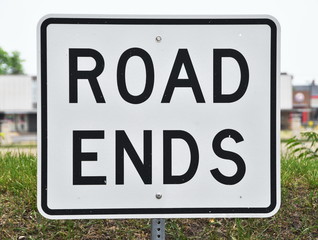 ROAD ENDS sign