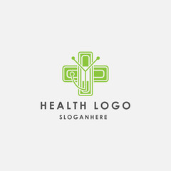 Pharmacy Logo, Medical Cross logo design vector template,heart hand care logo