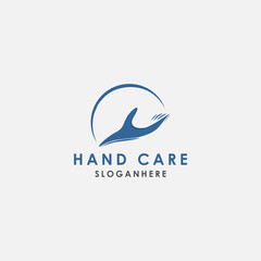 hand care logo design vector template