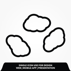 cloud set line icon design