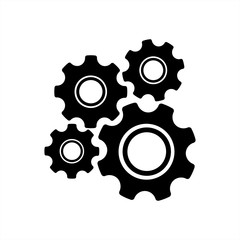 gear mechanism and settings vector icon