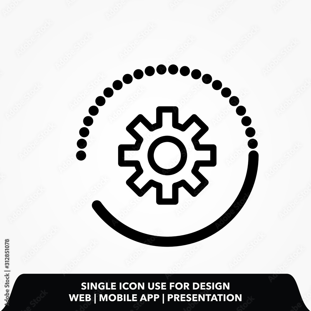 Poster button setting line icon design