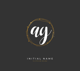 Handwritten letter A G AG for identity and logo. Vector logo template with handwriting and signature style.