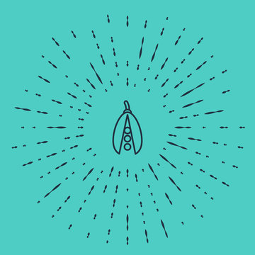 recommend clip art: Black line Kidney beans icon isolated on green background. Abstract circle random dots. Vector Illustration