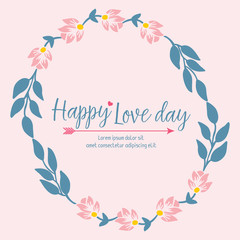 Beautiful Ornate of flower frame, for seamless happy love day design of cards. Vector
