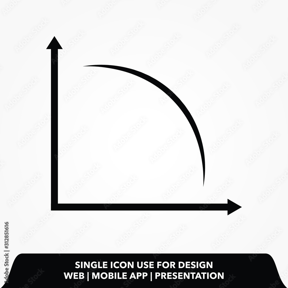 Poster curve graph line icon design vector illustration