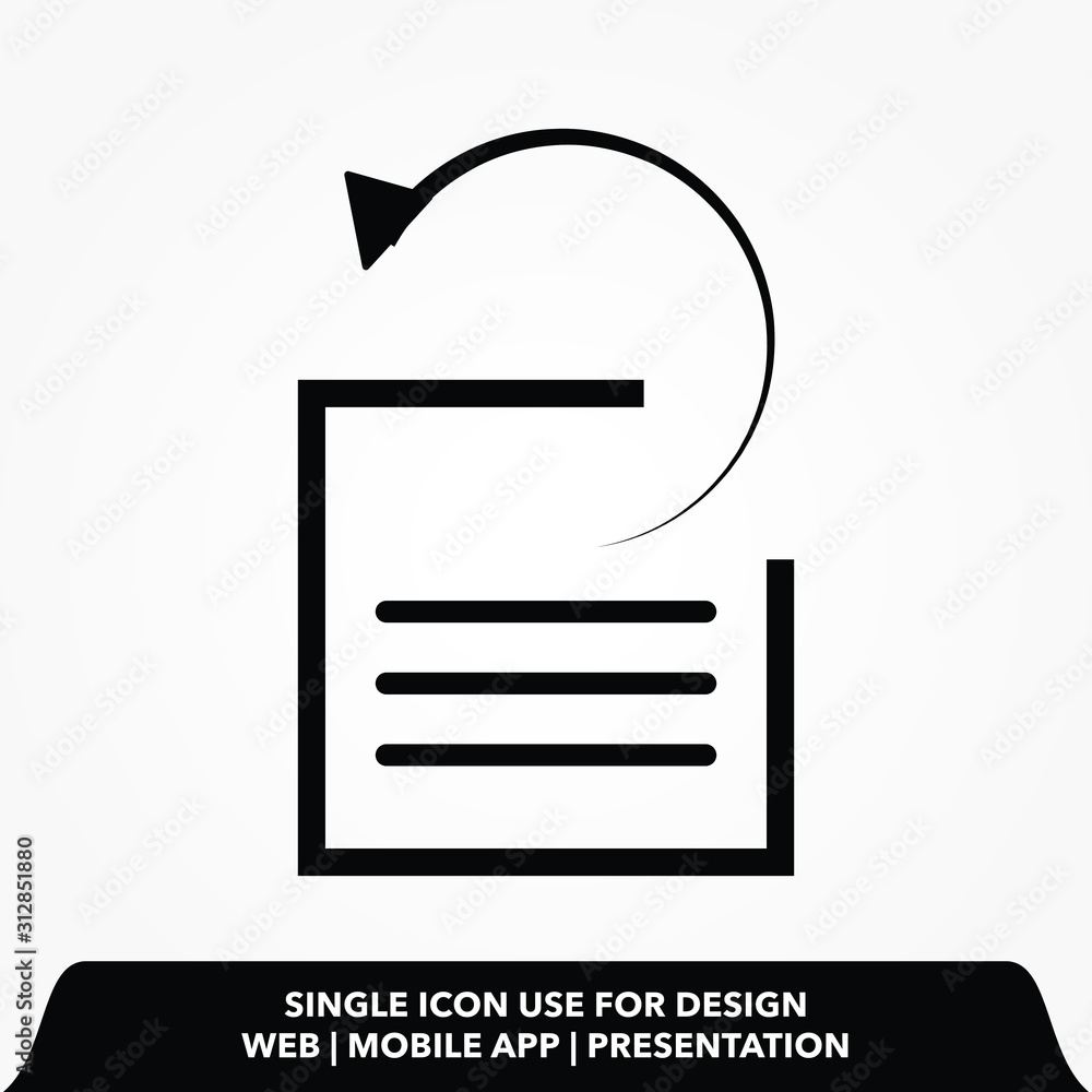 Poster document reset line icon design