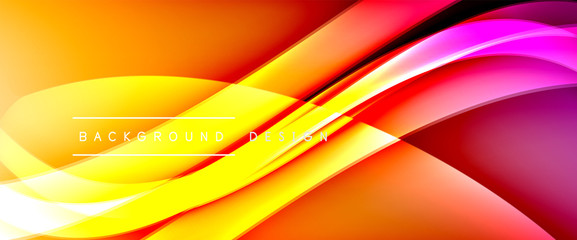 Dynamic trendy fluid color gradient abstract background with flowing wave lines. Vector Illustration