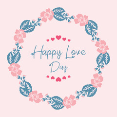 Unique Pattern of leaf and floral frame, for seamless happy love day greeting card design. Vector