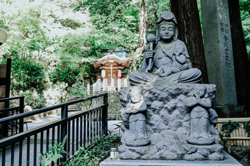 Fototapeta na wymiar Nanzo-in Temple isa Shingon sect Buddhist temple in Sasaguri, Fukuoka Prefecture, Japan. It is notable for its bronze statue of a reclining Buddha.