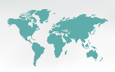 Fototapeta na wymiar World map isolated on white background. Blue worldmap vector design infographics. Flat Earth Graph World map illustration.