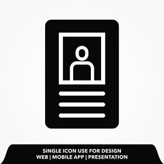 Id card icon vector illustration