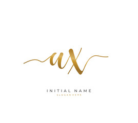 Handwritten letter A X AX for identity and logo. Vector logo template with handwriting and signature style.