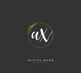 Handwritten letter A X AX for identity and logo. Vector logo template with handwriting and signature style.
