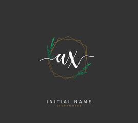 Handwritten letter A X AX for identity and logo. Vector logo template with handwriting and signature style.
