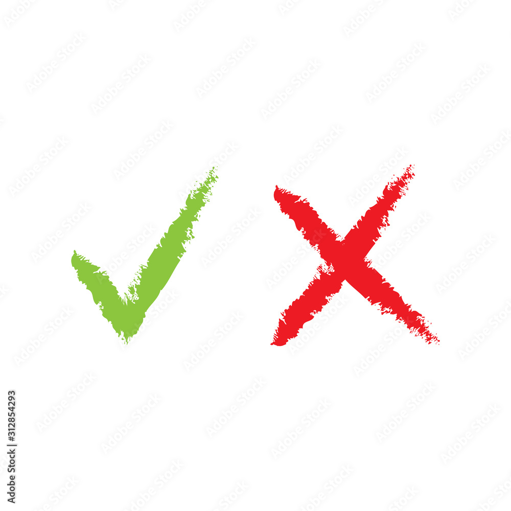 Poster chalk or charcoal accept and decline check marks