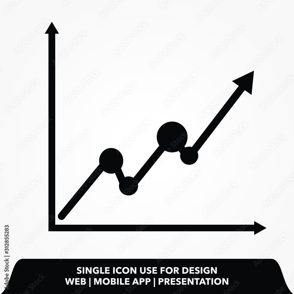 Poster graph icon. simple outline graph vector icon. on white background.