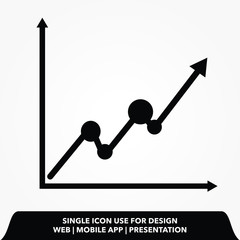 graph icon. simple outline graph vector icon. on white background.