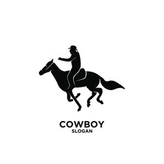 Obraz na płótnie Canvas Cowboy riding horse logo icon design vector
