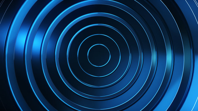 Abstract graphic background and texture, blue circles circles, layers. Science and technology concept background.