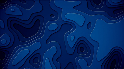 Trendy modern background and texture. Blue topographic linear background for design, abstraction with place for text.