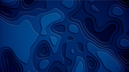 Trendy modern background and texture. Blue topographic linear background for design, abstraction with place for text.