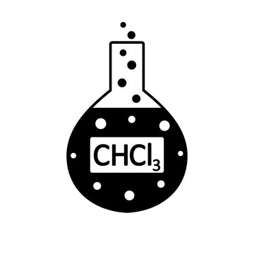 Laboratory glass with chloroform.