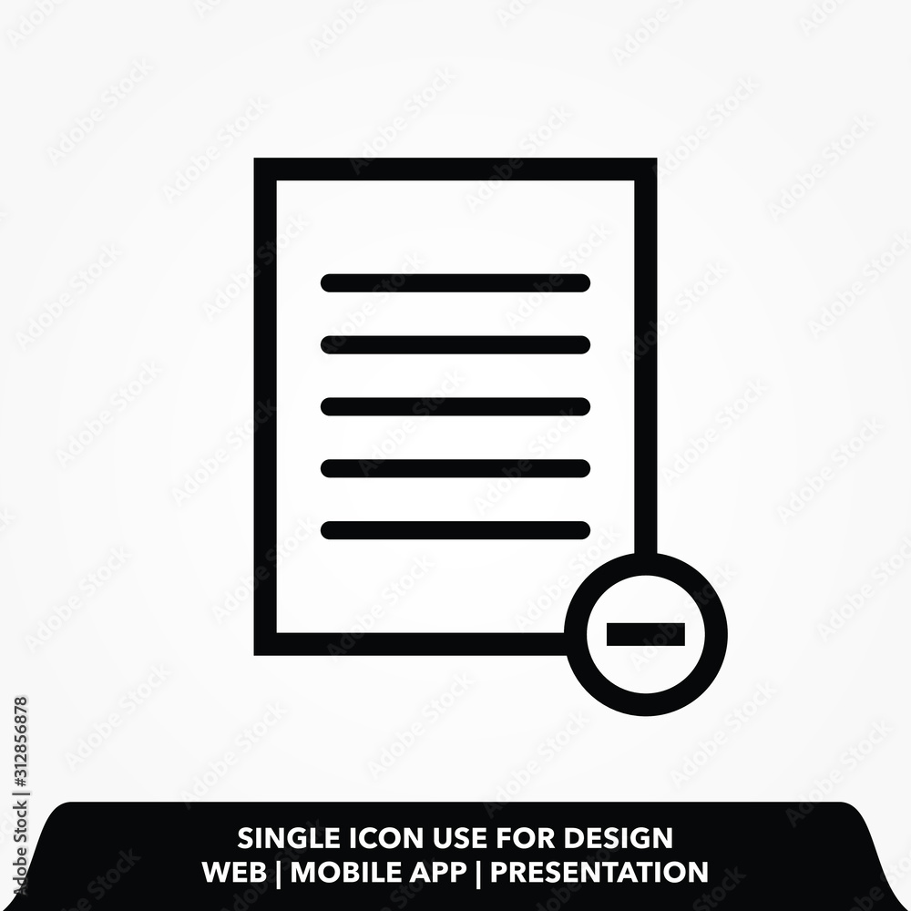 Poster outline remove document icon.remove document vector illustration.