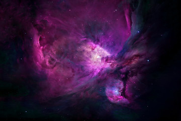 Obraz na płótnie Canvas Beautiful cosmic nebula. In pink, with stars. Elements of this image were furnished by NASA