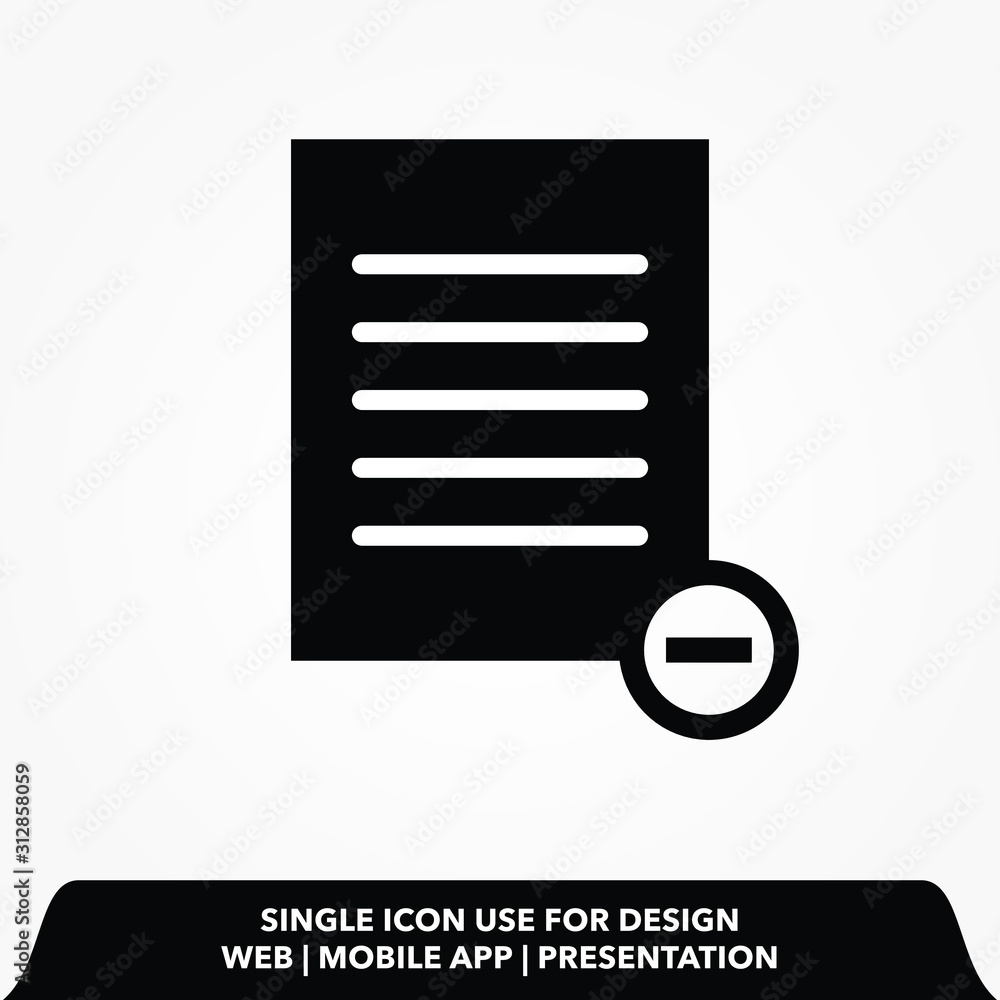 Poster remove document icon.remove document vector illustration.