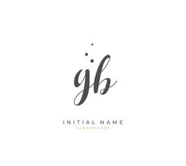 Handwritten letter G B GB for identity and logo. Vector logo template with handwriting and signature style.
